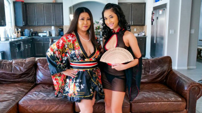 Krystal Davis and Avery Black straight hair bang from Little Asians